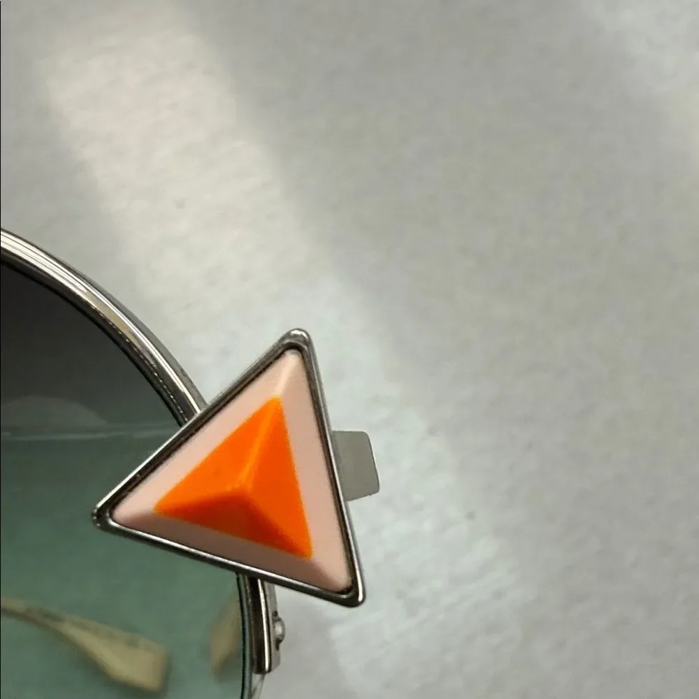 Fendi Silver and Orange Round Sunglasses